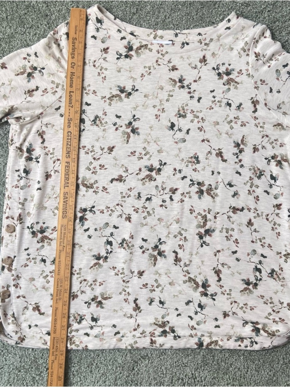 J Jill Floral Heathered Tunic Long Sleeve XL Petite Excellent Condition - Picture 7 of 8